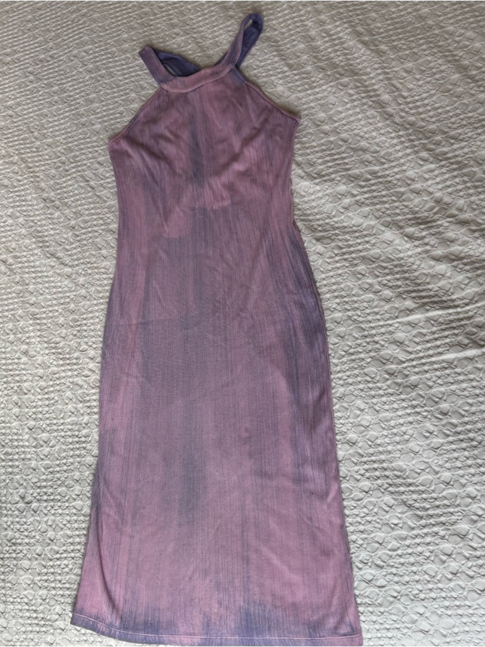 Young Fabulous & Broke Purple Tie-Dye Ribbed Midi Dress Size M